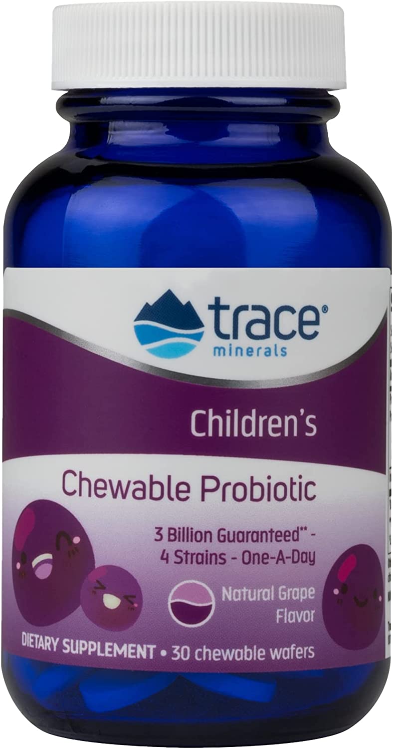 Trace Minerals Research, Children's chewable probiotic, 3 billion, Grape - 30ct