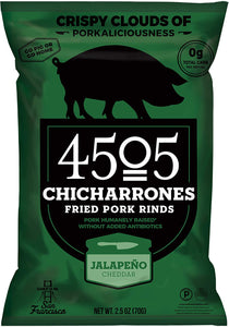 4505 Chicharrones, Fried Pork Rinds, Jalapeno Cheddar, 2.5 oz