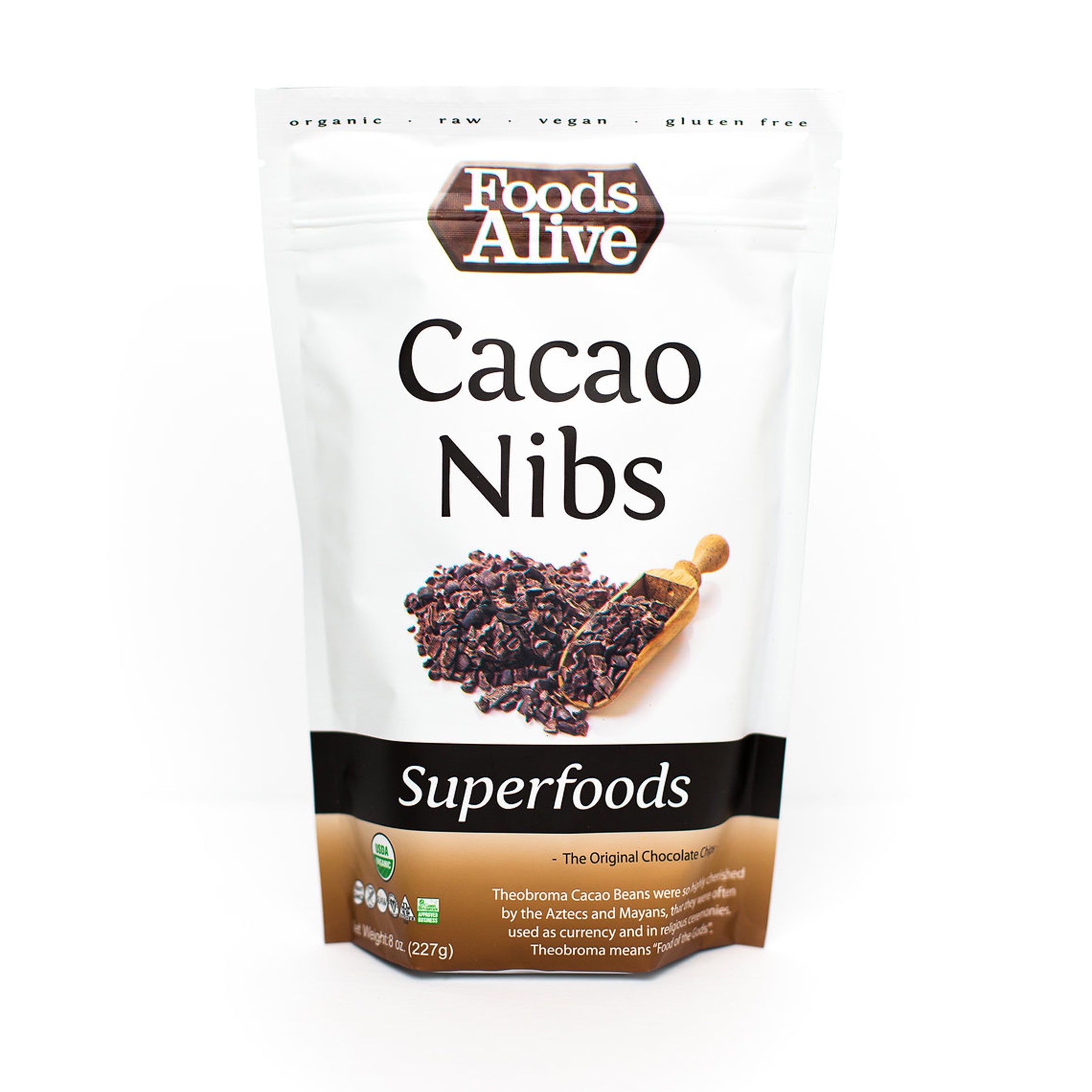 Foods Alive, Cacao Nibs Organic Raw, 8 oz
