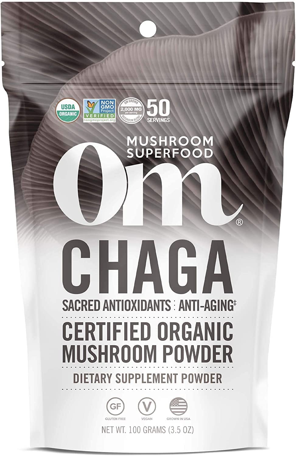 OM Mushrooms, Chaga, 3.5 oz