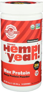 Manitoba Harvest, Max Protein, Hemp Yeah, 16 oz