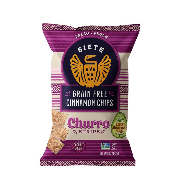 Siete, Grain Free Tortilla Chips, churro strips, 5 oz