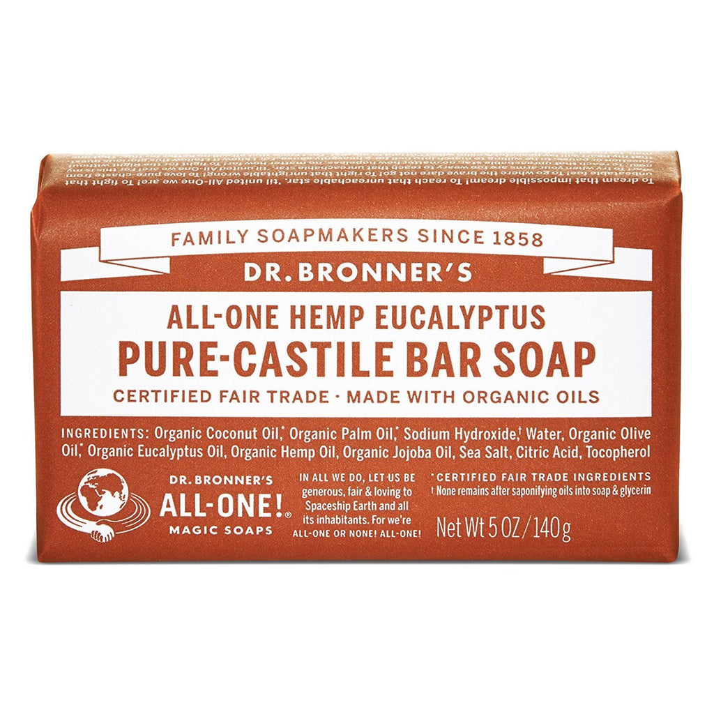 Dr. Bronner's Magic Soaps, Pure Castile Soap, All-One Hemp Eucalyptus, 5 oz BAR