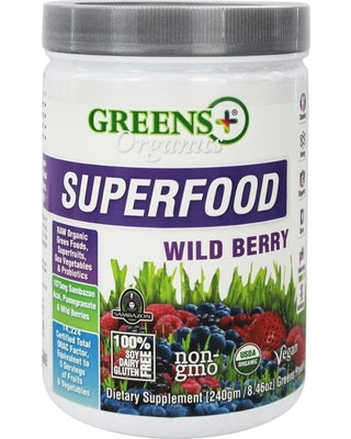 Greens plus, ORGANIC Superfood Powder, Wild Berry Burst