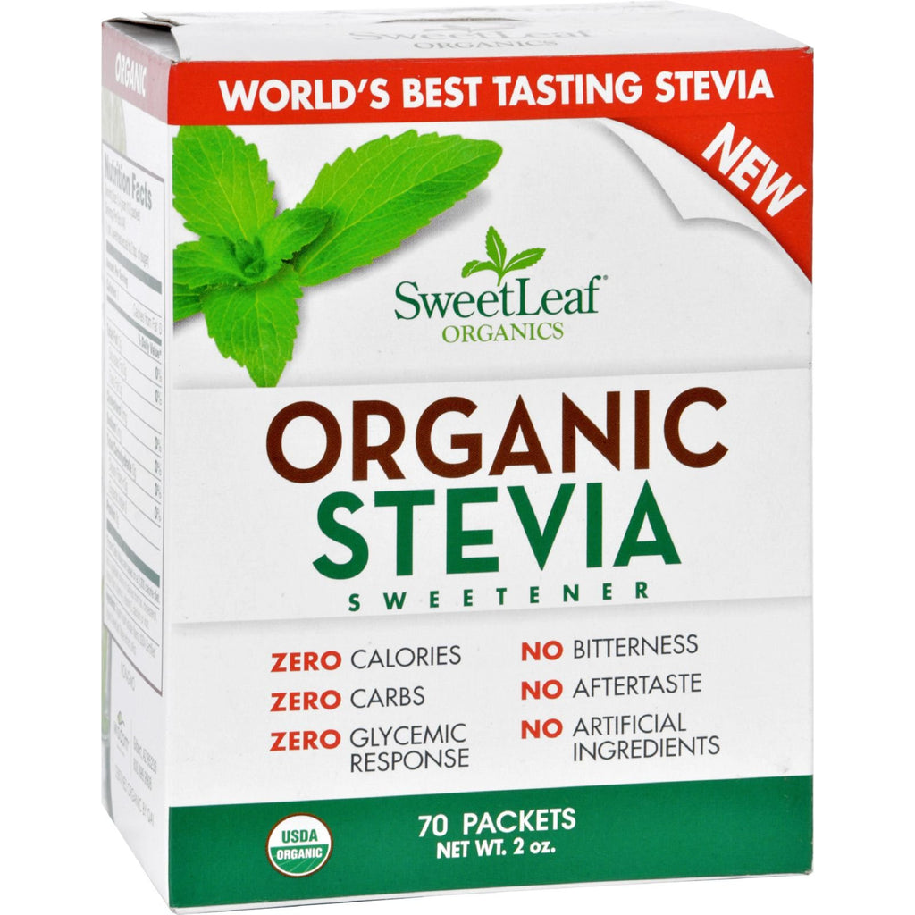 SweetLeaf, Organic Stevia Sweetener, 70 Individual Packets