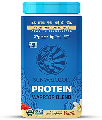 Sun Warrior,  Protein Powder Raw, Plant-Based, Warrior Blend, Vanilla, 750G