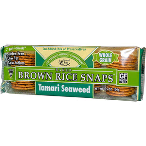 Edward & Sons, Baked Brown Rice Snaps, Tamari Seaweed, 3.5 oz