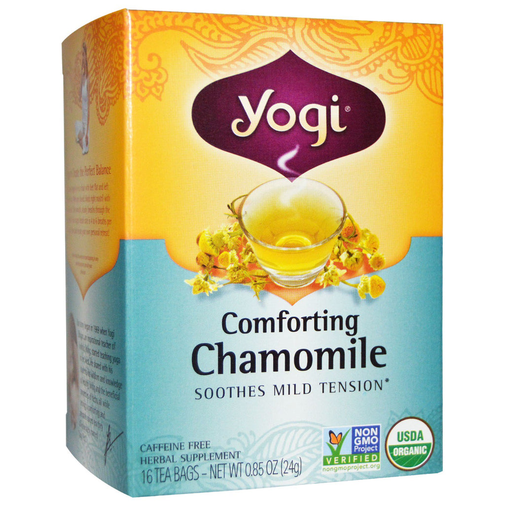 Yogi Tea, Comforting Chamomile, Caffeine Free, 16 Tea Bags, 0.85 oz