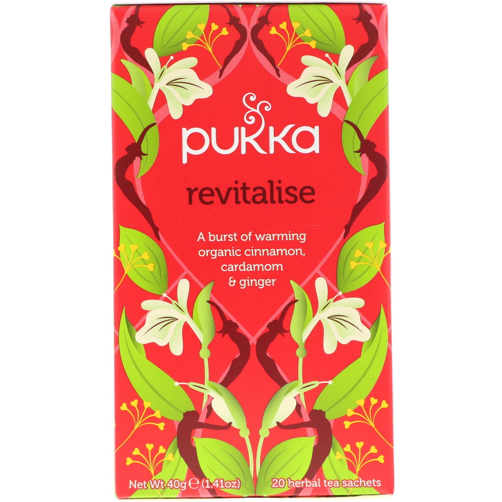 Pukka Herbs, Revitalise, Organic Cinnamon, Cardamom, & Ginger Tea, 20 Tea Sachets