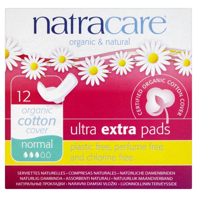 Natracare, Ultra "EXTRA" Pads, Organic Cotton Cover, Normal, 12 Pads