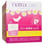 Natracare, Ultra "EXTRA" Pads, Organic Cotton Cover, Super, 10 Pads