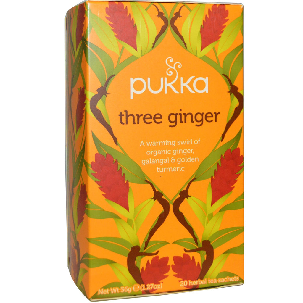 Pukka Herbs, Three Ginger, Caffeine Free, 1.27 oz
